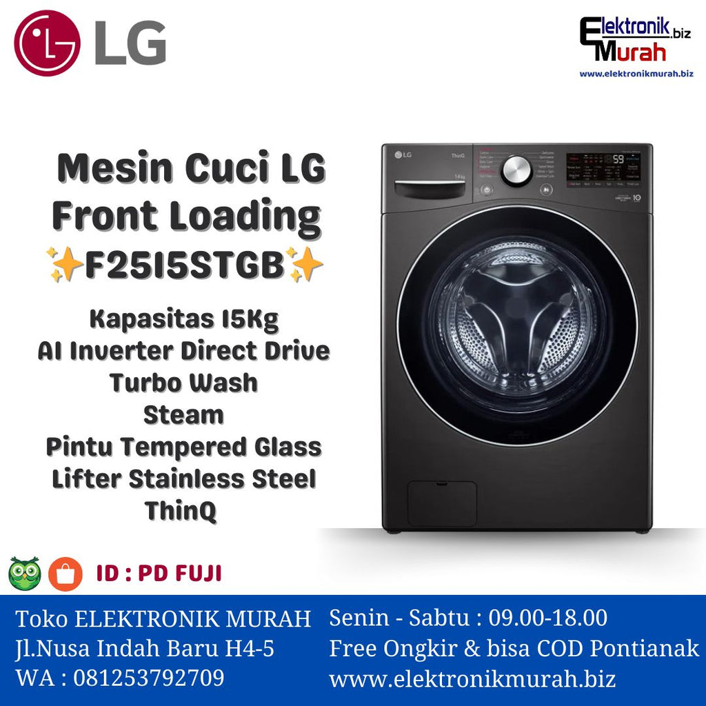LG - MESIN CUCI FRONT LOADING 15KG - F2515STGB*