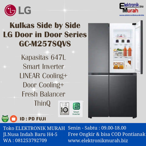 LG - KULKAS SIDE BY SIDE (647L) - GC-M257SQVS*