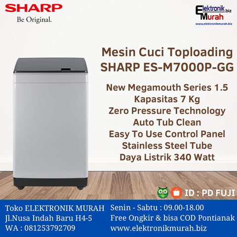 SHARP - MESIN CUCI AUTOMATIC 07KG - ES-M7000P-GG