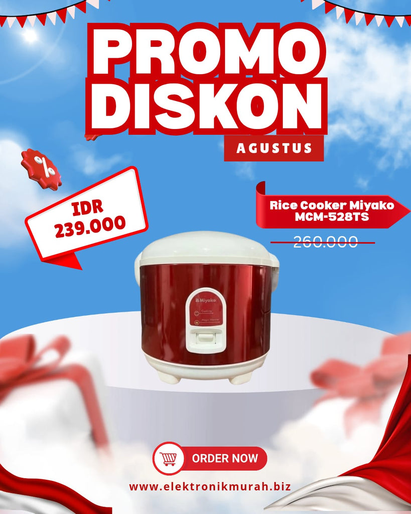 MIYAKO - RICE COOKER MANUAL 1.8Liter - MCM-528TS (RED)