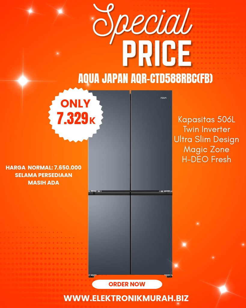 AQUA - KULKAS MULTI DOOR (506L) - AQR-CTD588RBC(FG) (NEW)*
