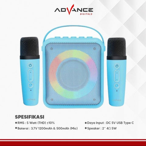 ADVANCE - SPEAKER PORTABLE - V5 2 MIC