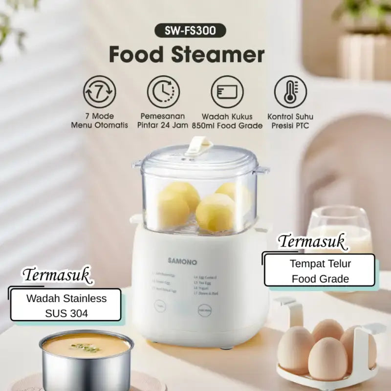 SAMONO - FOOD STEAMER - SW-FS300(WHITE)
