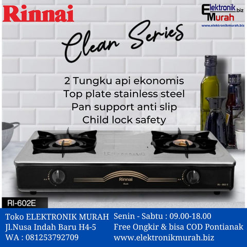 RINNAI - KOMPOR GAS 2 TUNGKU - RI-602E