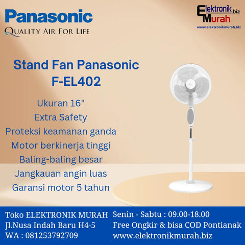 PANASONIC - KIPAS ANGIN STAND FAN 16" - F-EL402-W