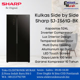 SHARP - KULKAS SIDE BY SIDE (524L) - SJ-IS61G-BK