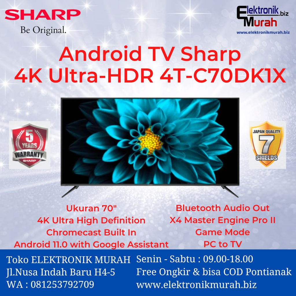 SHARP - LED TV 70" UHD ANDROID TV - 4T-C70DK1X