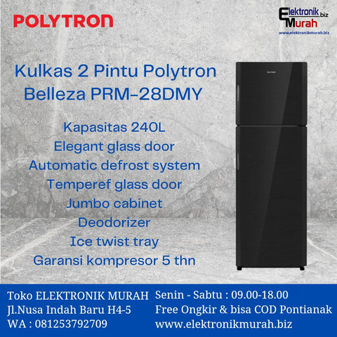 POLYTRON - KULKAS 2 PINTU (240L) - PRM-28DMY