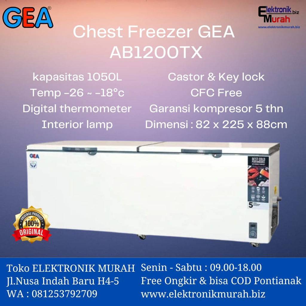 Freezer Getra GEA/GETRA - CHEST FREEZER BOX (1050L) - AB-1200 – Elektronik Murah