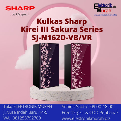 SHARP - KULKAS 1 PINTU (133L) - SJ-N162D-VR