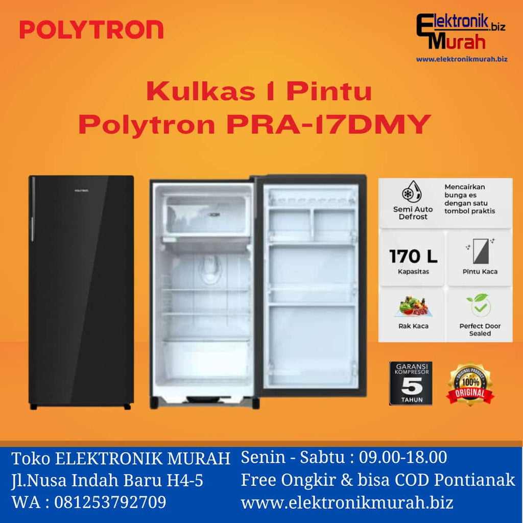 POLYTRON - KULKAS 1 PINTU (170L) - PRA-17DMY